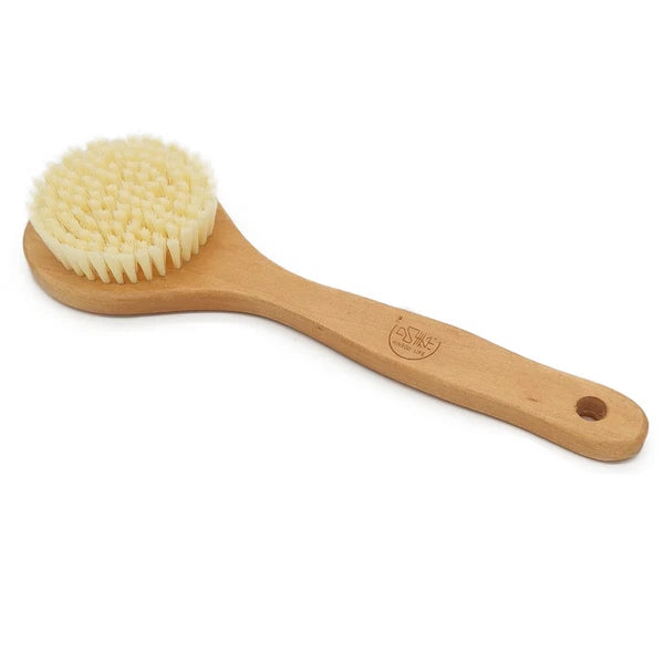 1pc Brush Natural Bristle Wood Handle Body Scrubber Shower Bath Brush Brushing