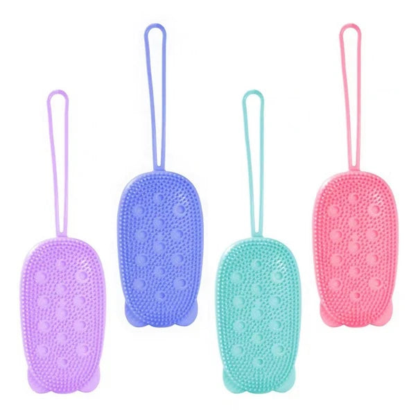 4 Pcs Silicone Bath Towel Body Scruber Soft Scrubber Men and Women Brush Shower