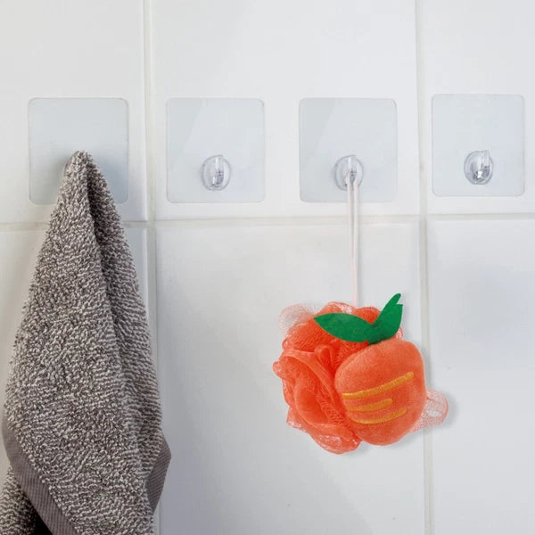 4 Pcs Mesh Bath Ball Shower Sponge Fruit Shape Exfoliating Scrubber Brush