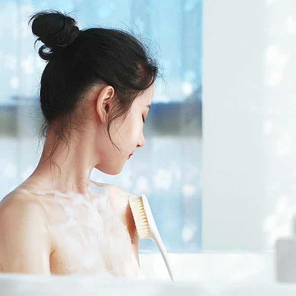 2 Pcs Bath Brush and Towel Back Washing Handheld Exfoliating Body