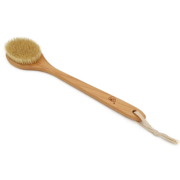 1pc Brush Natural Bristle Wood Handle Body Scrubber Shower Bath Brush Brushing