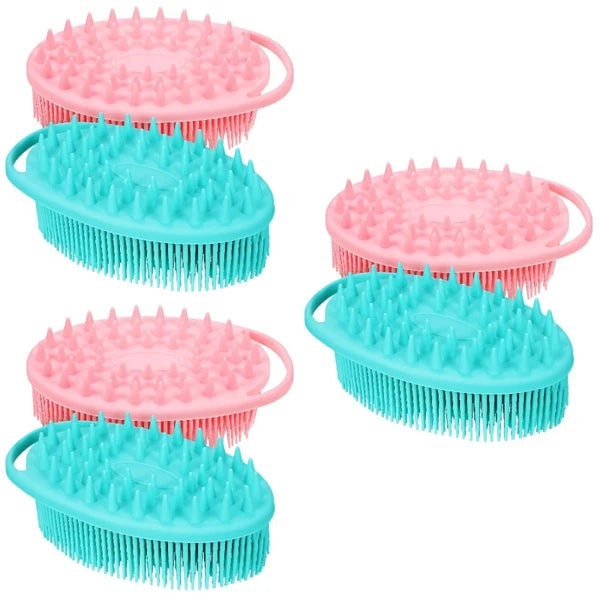 2 Pcs Massage Bath Brush Man Miss Dual-sided Silicone Loofah for Shower
