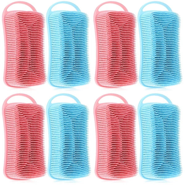 2 Pcs Silicone Shower Brush Man Back Exfoliator Body Bath Scrubbers Men