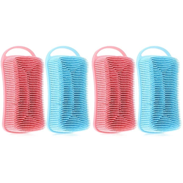 2 Pcs Silicone Shower Brush Man Back Exfoliator Body Bath Scrubbers Men