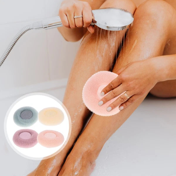 4Pcs Shower Scrubber Shower Tool Shower Brush With Suction Cup Bathing Tool