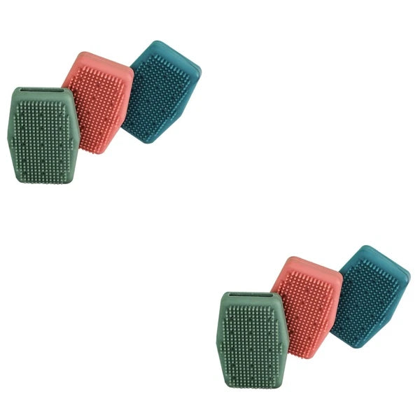 3 Pcs Silicone Bath Brush Man Body Exfoliator Skin Scrubber Shower Brushes Back