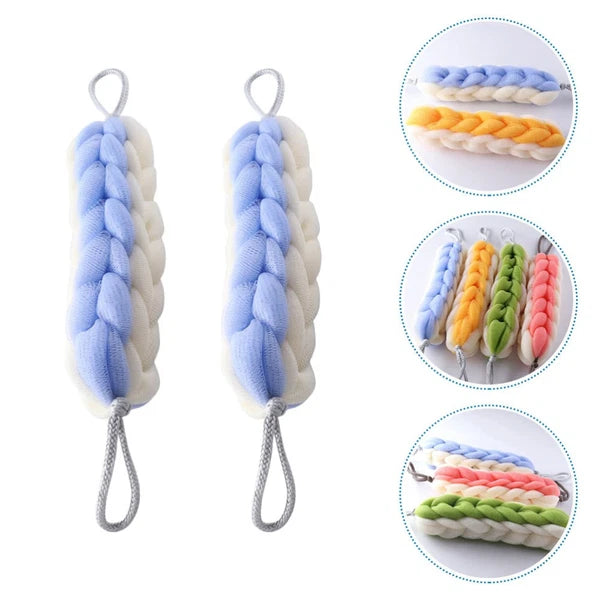 2 Pcs Bath Bar Man Wall Mounted Exfoliating Brush Loofah Back Scrubber Shower