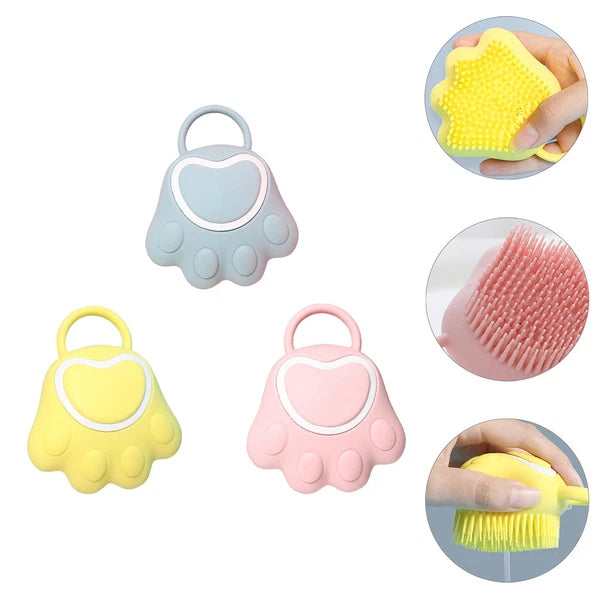3 Pcs Silicone Bath Brush Toddler Baby Shower Scrubber Exfoliating