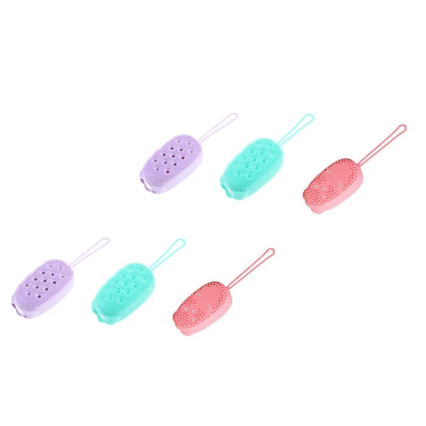6 Pcs Bath Brush Body Silicone Bathing Cleaning Scrubbers for Home