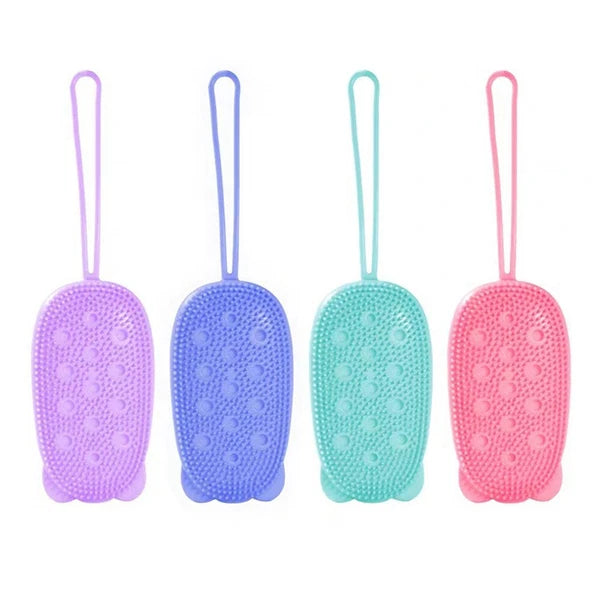 4 Pcs Silicone Bath Towel Body Scruber Soft Scrubber Men and Women Brush Shower