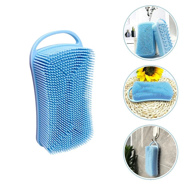 Silicone Bath Brush with Hook Silicone Shampoo Brush Double-sided Shower Brush