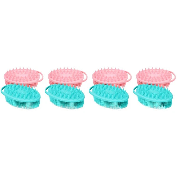 2 Pcs Massage Bath Brush Man Miss Dual-sided Silicone Loofah for Shower