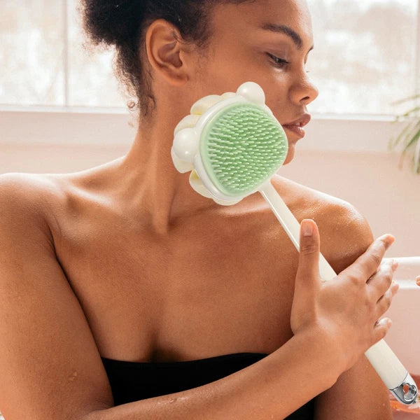 Long Handle Bath Brush Soft Bristles Back Scrubber for Shower Use