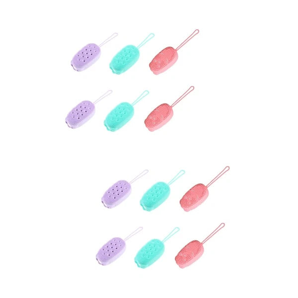 6 Pcs Bath Brush Body Exfoliating Silicone Cleaning Bathroom Massager