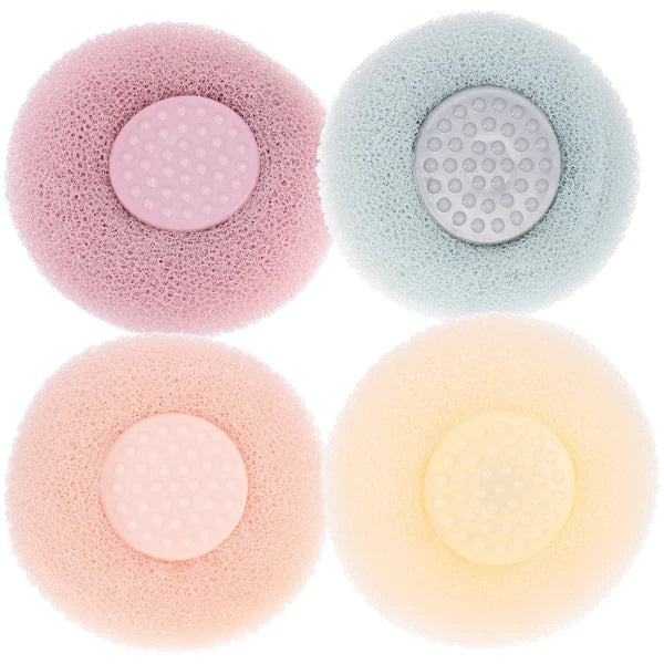 4Pcs Shower Scrubber Shower Tool Shower Brush With Suction Cup Bathing Tool