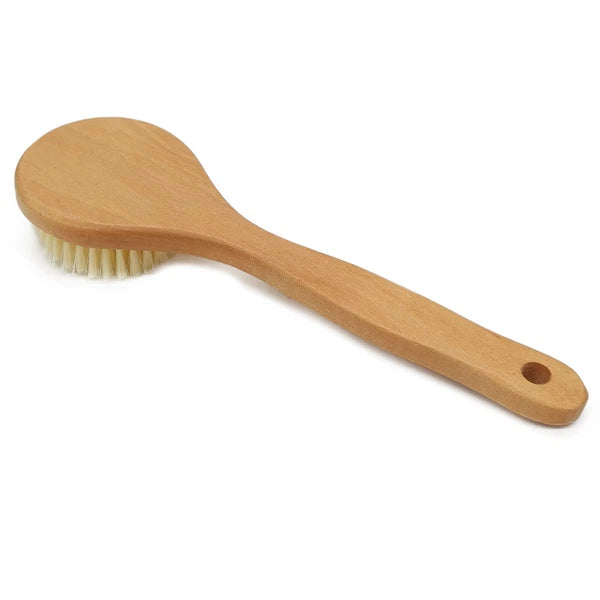 1pc Brush Natural Bristle Wood Handle Body Scrubber Shower Bath Brush Brushing
