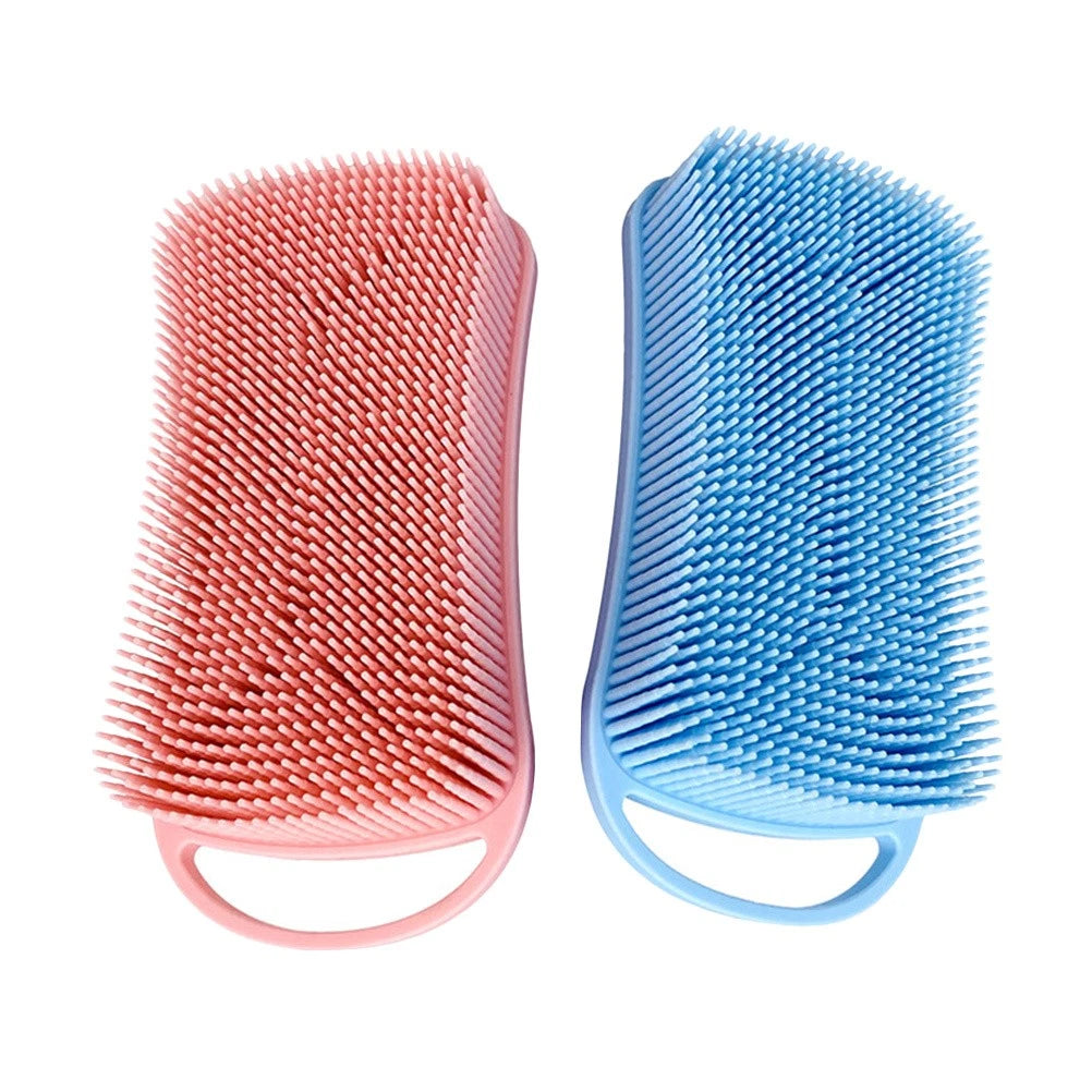 2 Pcs Silicone Shampoo Brush Double-sided Soft Scrubbing