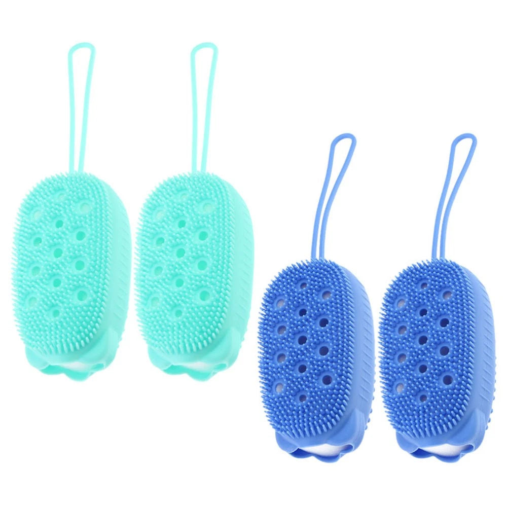 4 Pcs Scrub Brush Child Baby Shower Scrubber for Body Exfoliating Scrubbing