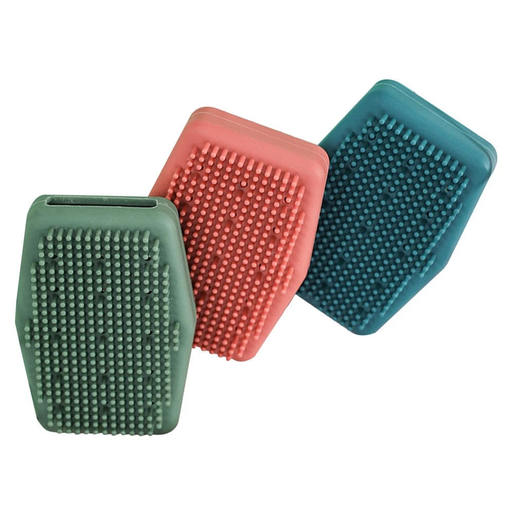3 Pcs Silicone Bath Brush Man Body Exfoliator Skin Scrubber Shower Brushes Back