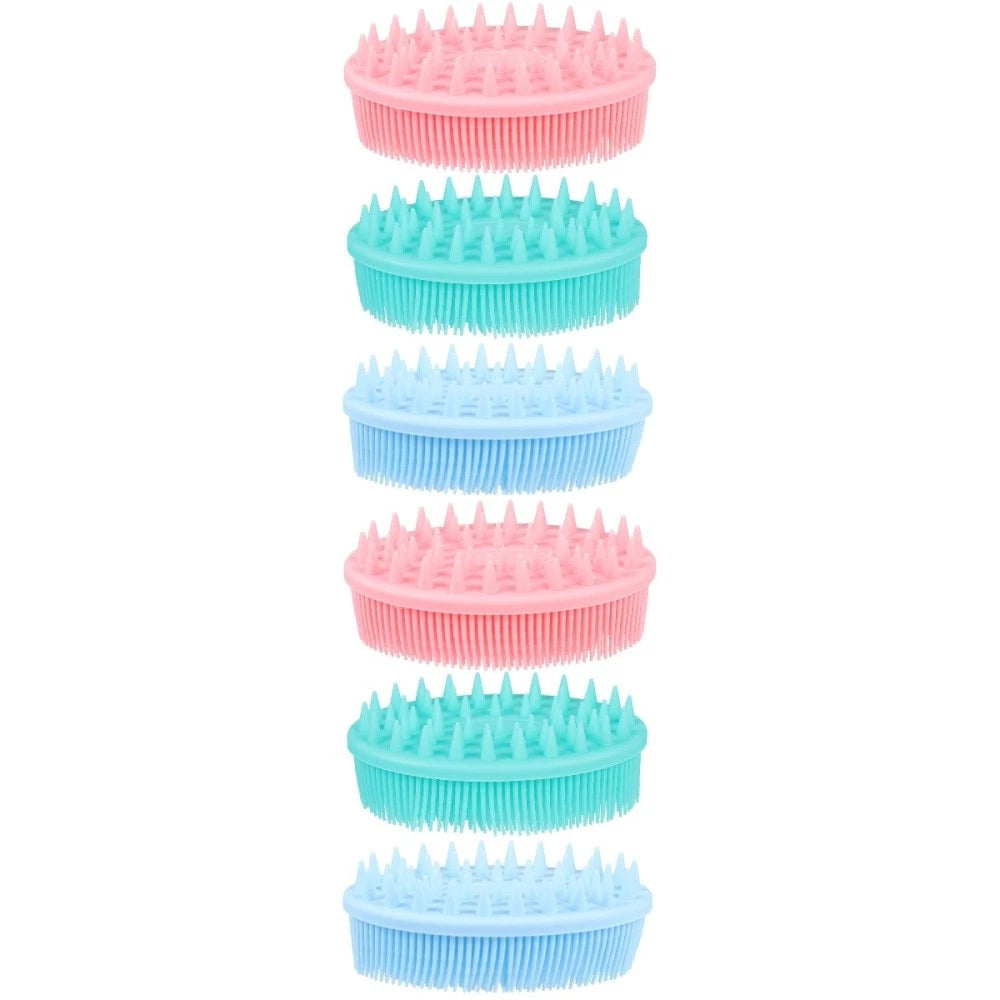 3Pcs Baby Bath Brush Massage Scrubber Shower Brush Kids Silicone Hair Brush