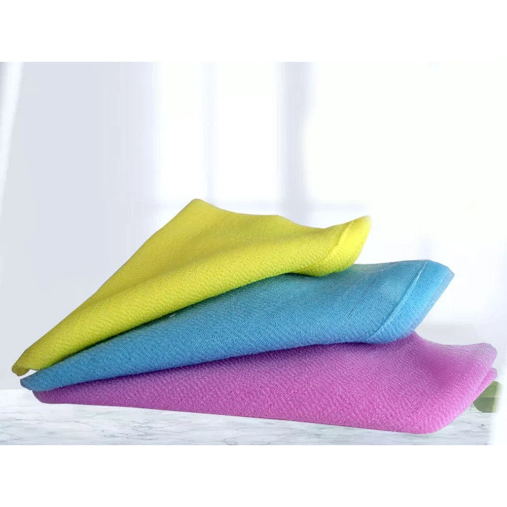 4 Pcs Bath Towel Body Scrub Exfoliating Cloth Brush for Back Scrubber Nylon