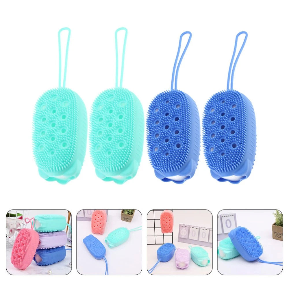 4 Pcs Scrub Brush Child Baby Shower Scrubber for Body Exfoliating Scrubbing