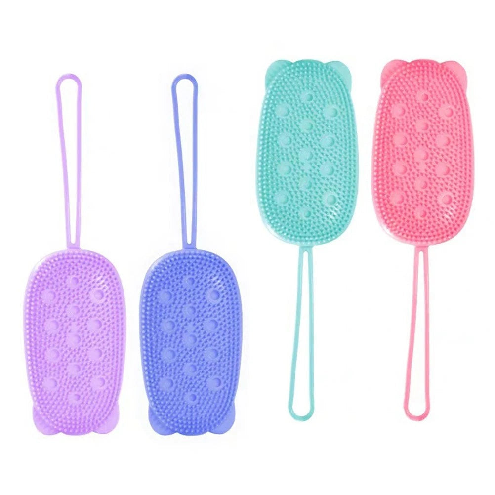 4 Pcs Silicone Bath Towel Body Scruber Soft Scrubber Men and Women Brush Shower