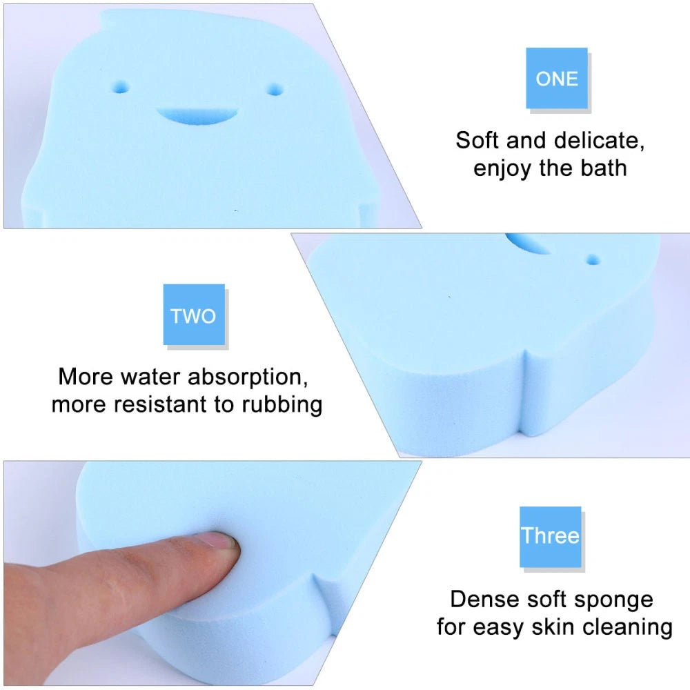2 Pcs Baby Bath Rubbing Scrubber Infant Shower Sponge Body Bath Brush PVA