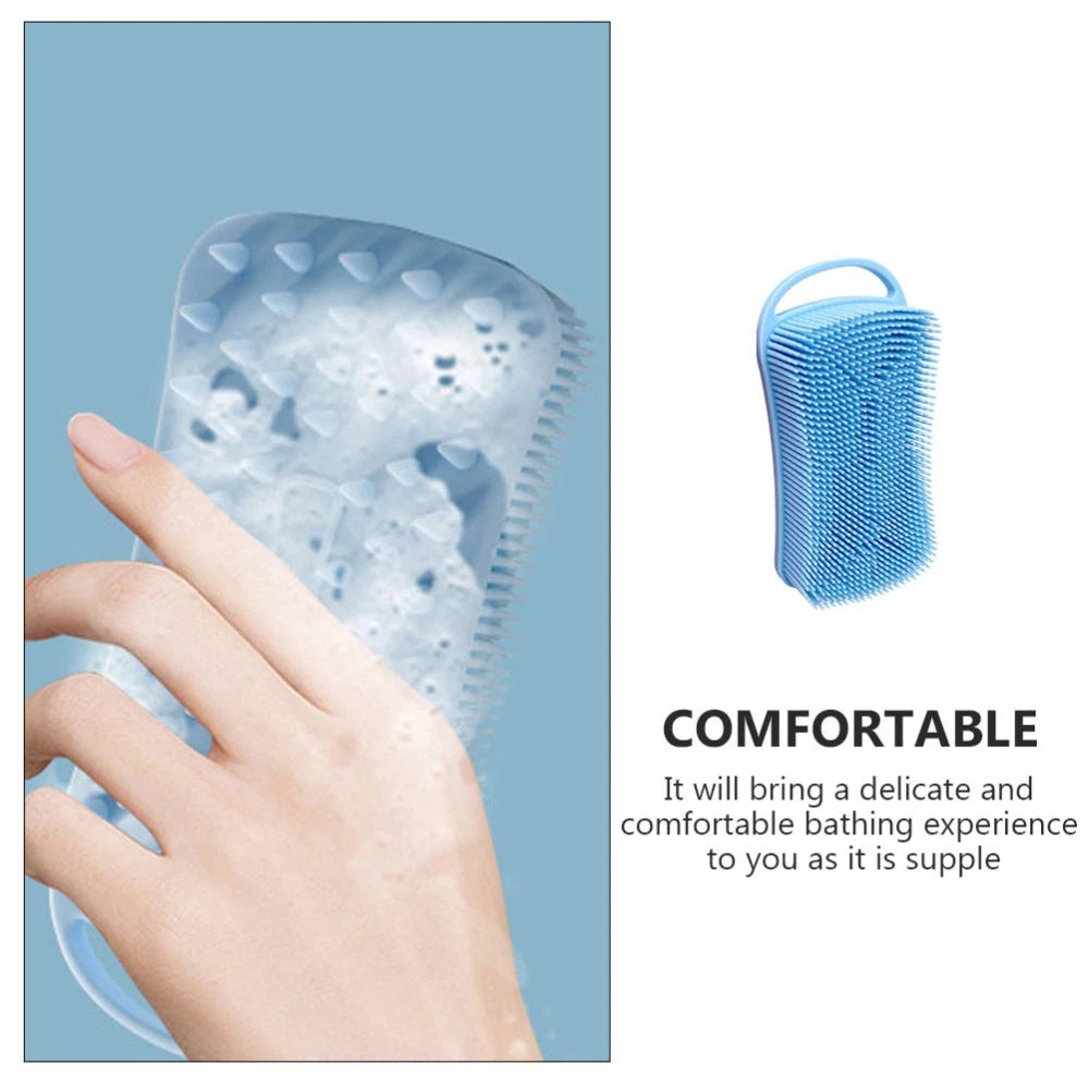 Silicone Bath Brush with Hook Silicone Shampoo Brush Double-sided Shower Brush