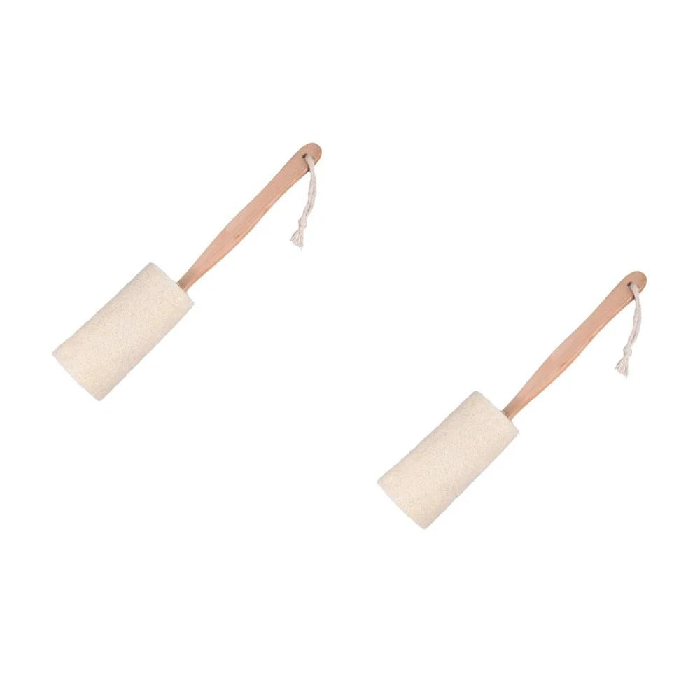 Wooden Loofah Bath Brush Natural Exfoliating Sponge Body Scrub Scrubber for