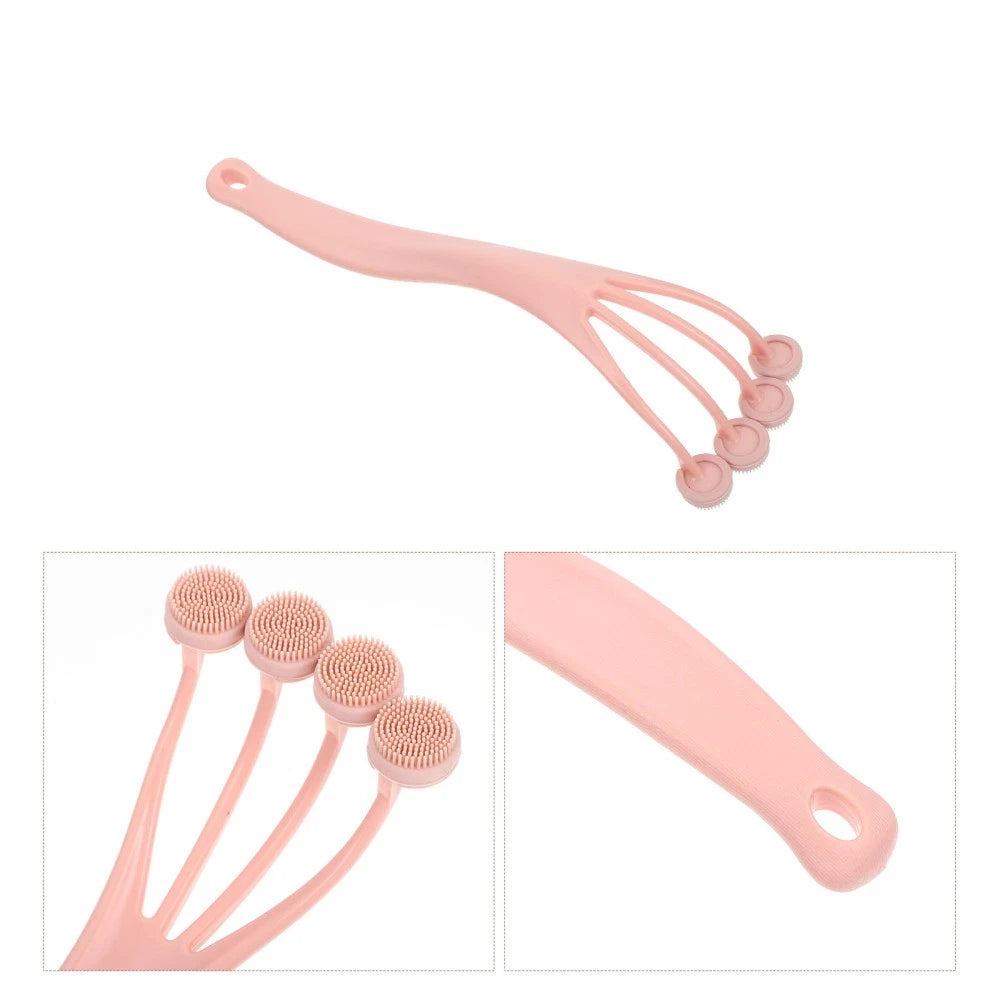 Exfoliating Bath Brush Scrubber for Body Shower with Long Handle