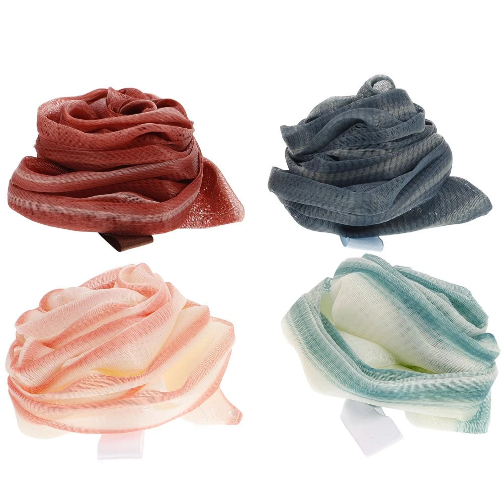 4 Pcs Bath Ball Flower Back Brush for Shower Men Body Exfoliator Scrubber