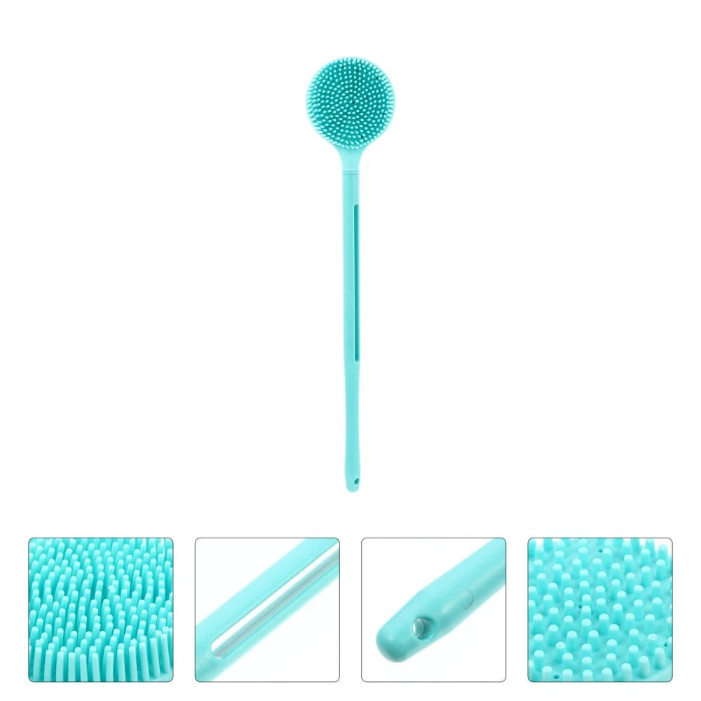 Portable Long Handle Silicone Bathing Double-sided Skin Massager Brush