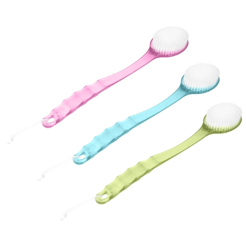 3 Pcs Long Handle Bath Brush Skin Exfoliator Scrubber Miss Elderly Shower