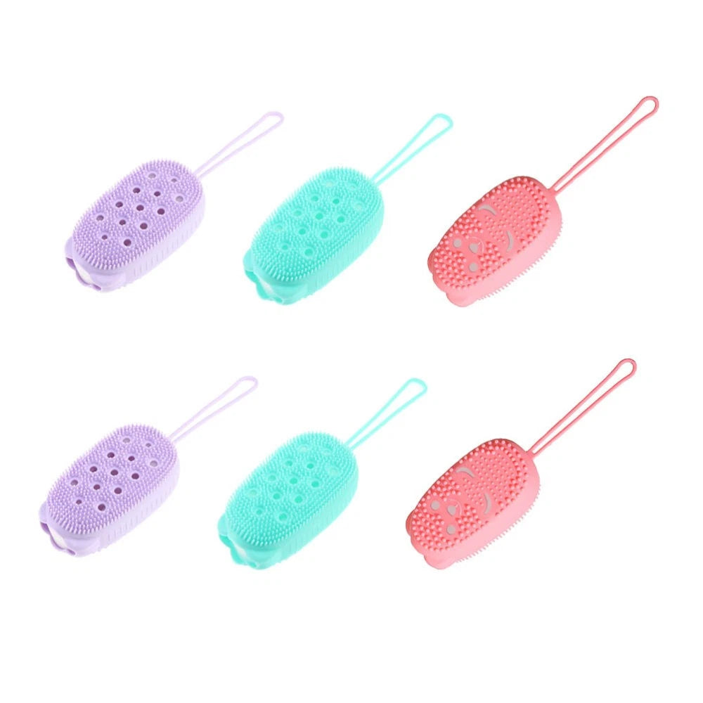 6 Pcs Bath Brush Body Exfoliating Silicone Cleaning Bathroom Massager