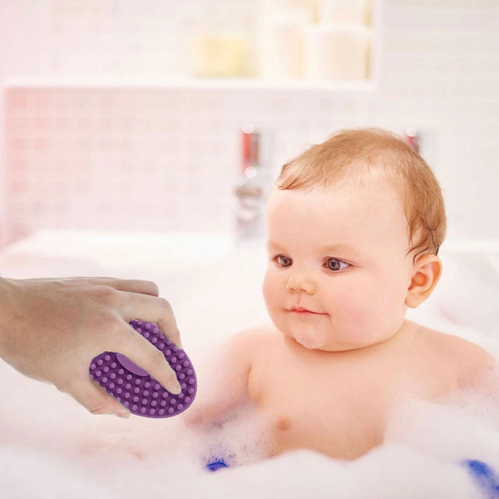 Infant Silicone Bath Massage Brush Rubbing Brush Children Silicone Loofah