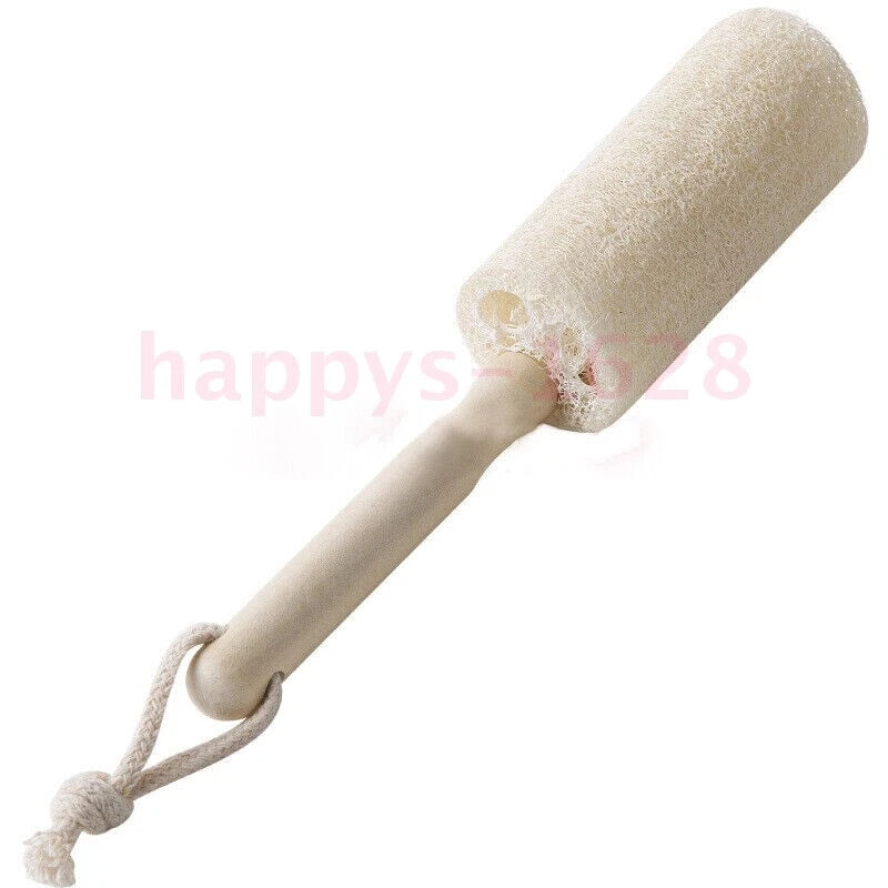 Natural Exfoliating Loofah Luffa Loofa Bath Brush On a Stick Long Wooden Handle