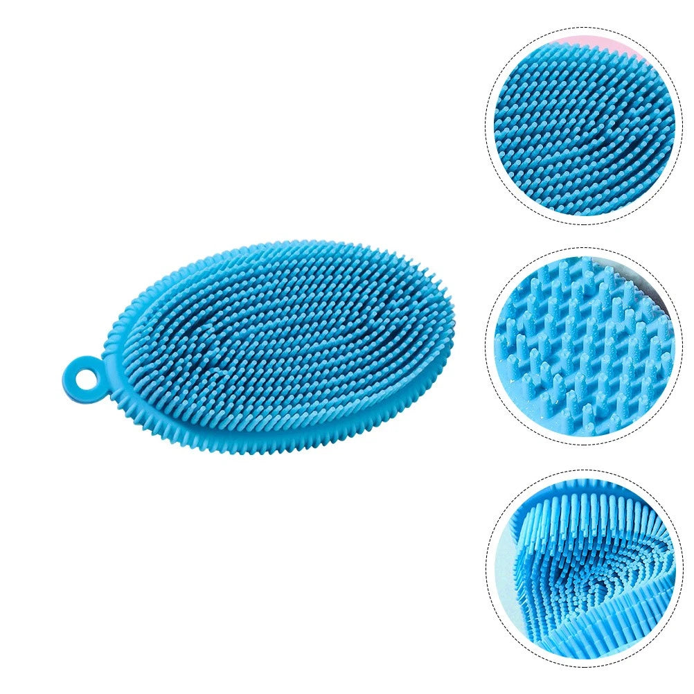 1pc Silicone Bristle Bath Brush Bath Skin Cleaning Brush Hair Cleaning Brush