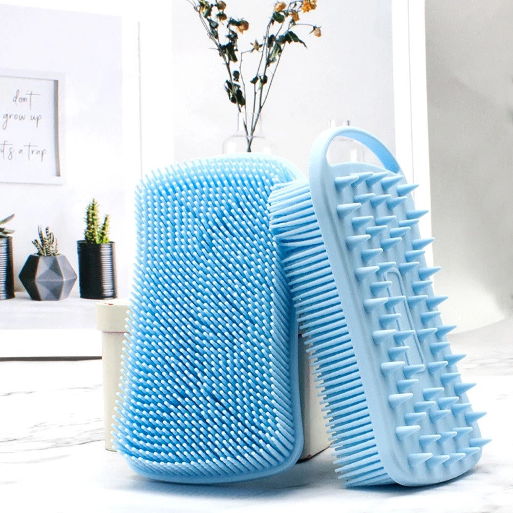 2 Pcs Silicone Shampoo Brush Double-sided Soft Scrubbing