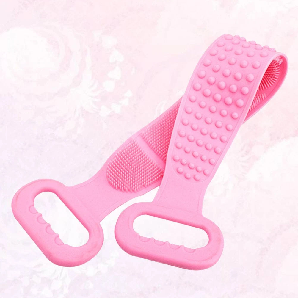 Silicone Exfoliate Pull Back Scrubber Long Bath Brush Massager Belt for Shower