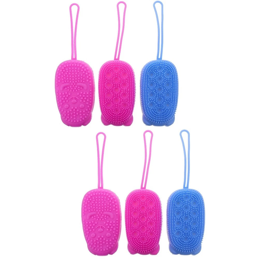 3 Pcs Bath Brush Silicone Body Scrubber Men Exfoliator Shower for