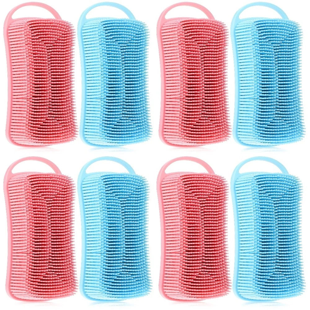 2 Pcs Silicone Shower Brush Man Back Exfoliator Body Bath Scrubbers Men
