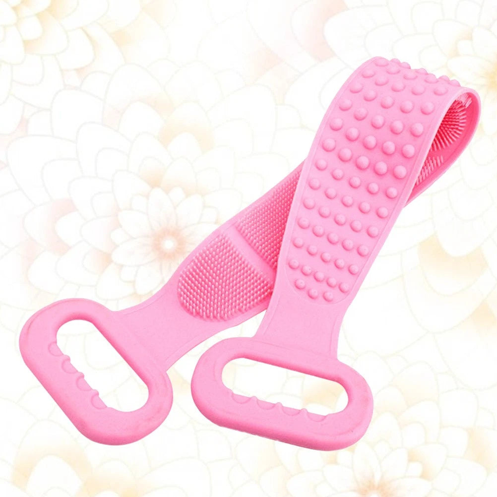 Silicone Exfoliate Pull Back Scrubber Long Bath Brush Massager Belt for Shower