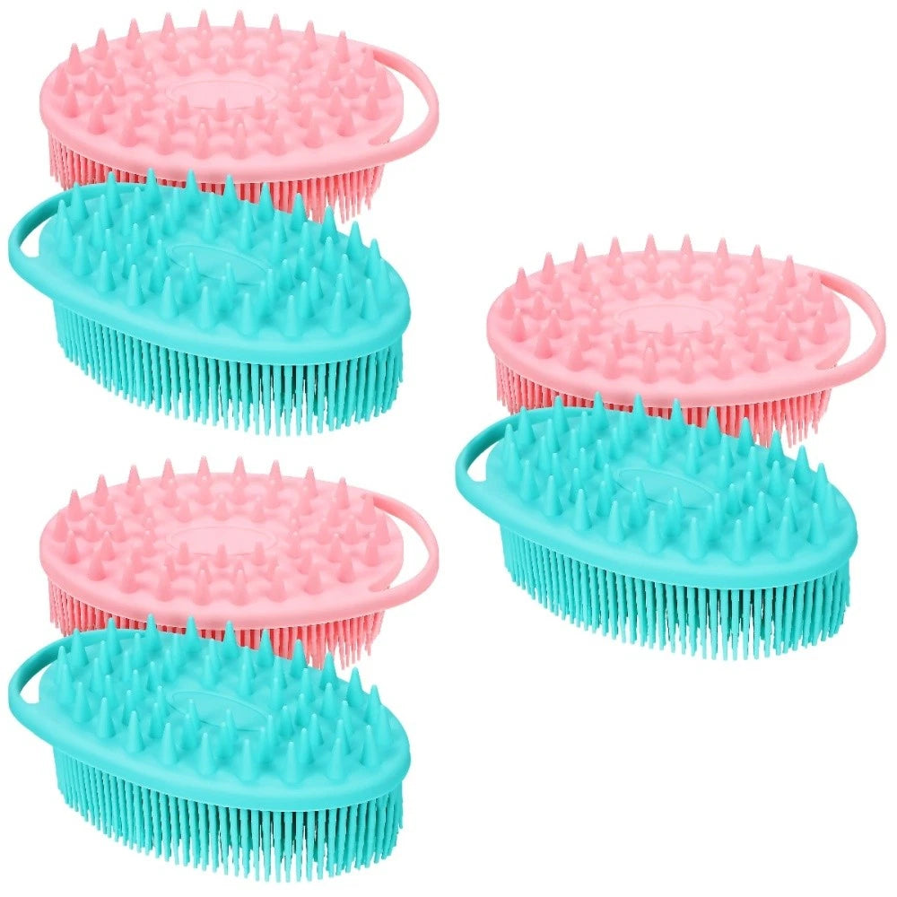 2 Pcs Massage Bath Brush Man Miss Dual-sided Silicone Loofah for Shower