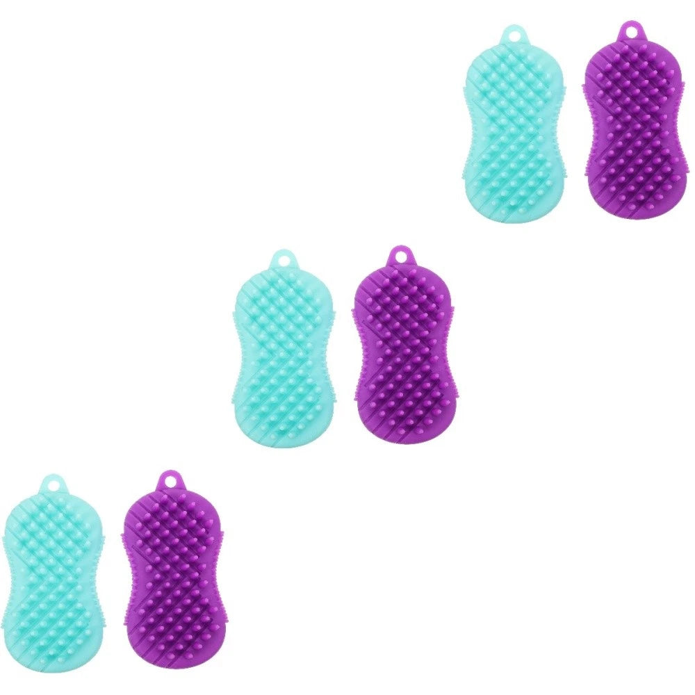 2 Pcs Silicone Bath Brush Baby Scrubber for Body Hair-washing Massage