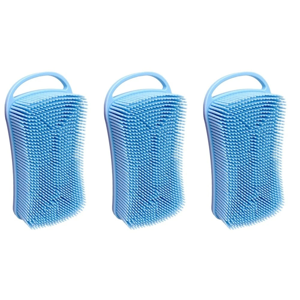 Silicone Bath Brush with Hook Silicone Shampoo Brush Double-sided Shower Brush