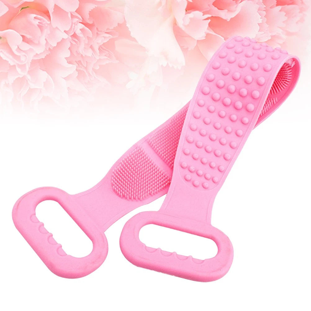 Silicone Exfoliate Pull Back Scrubber Long Bath Brush Massager Belt for Shower