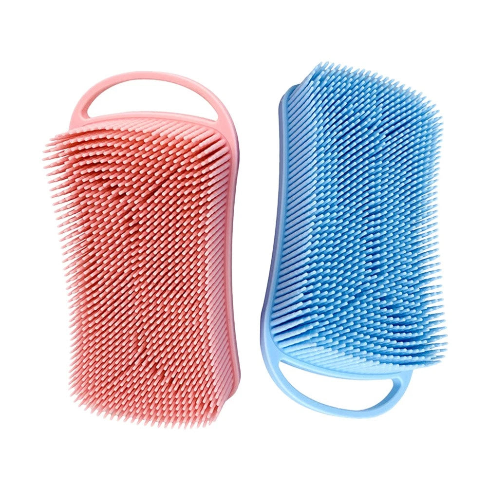 2 Pcs Silicone Shampoo Brush Double-sided Soft Scrubbing