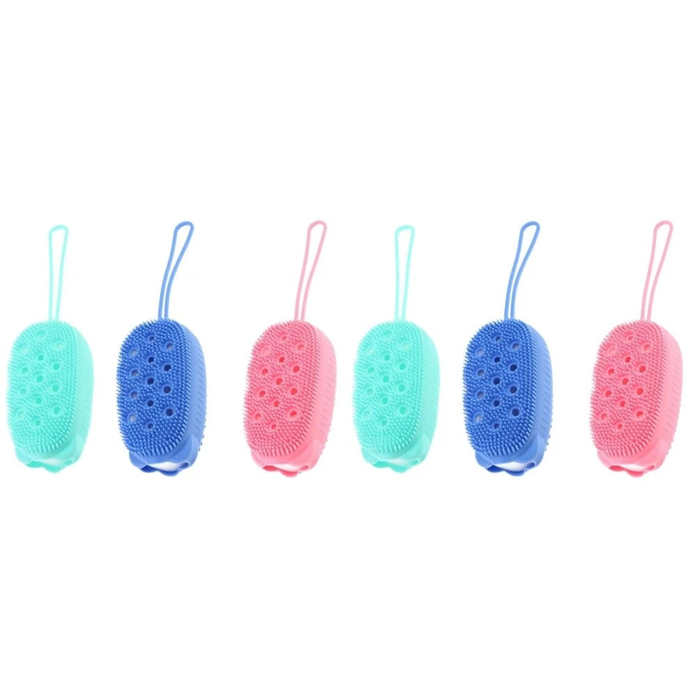 3pcs Silicone Bathing Brushes Double-sided Skin Massager Brushes Shower