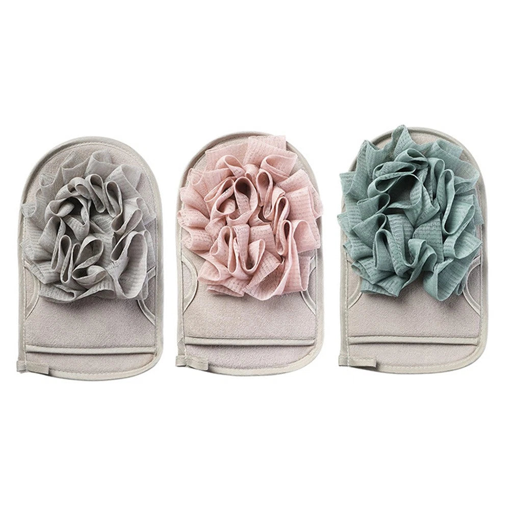 3 Pcs Bath Mitts Dual Side Sponge Shower Scrubber Exfoliating Body Brush